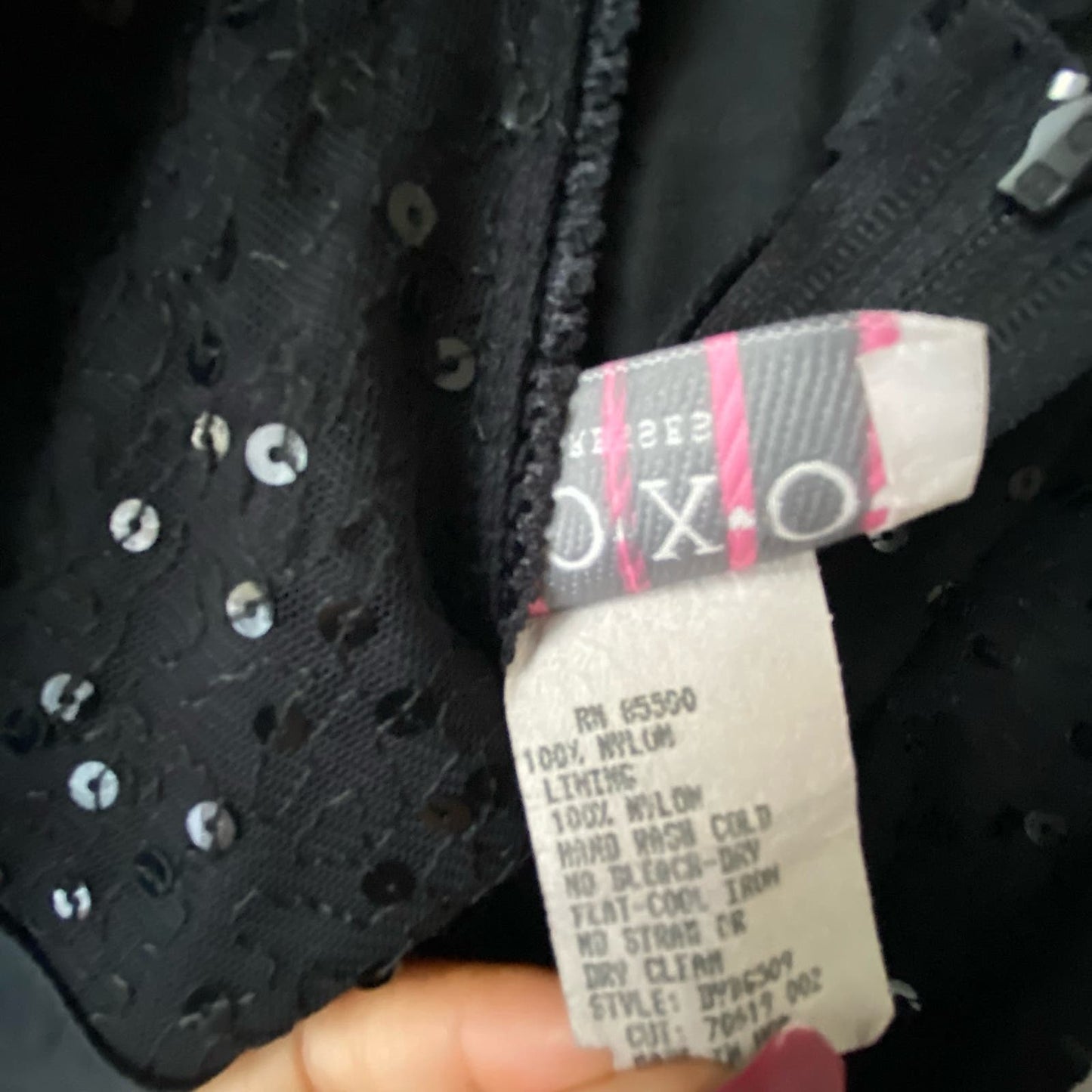 XOXO sz 7 Vintage Y2k satin sequin midi slip dress