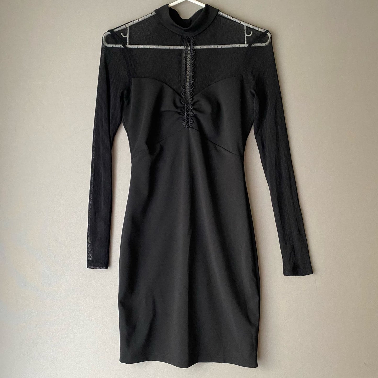 Lulu’s size small goth Victorian neckline sheer mini dress