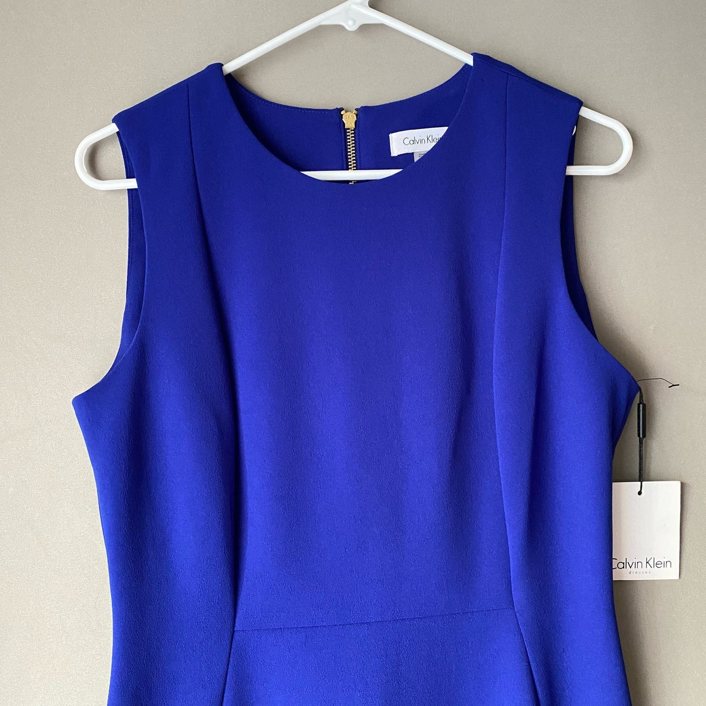 Calvin Klein sz 8 royal blue sheath career dress NWT