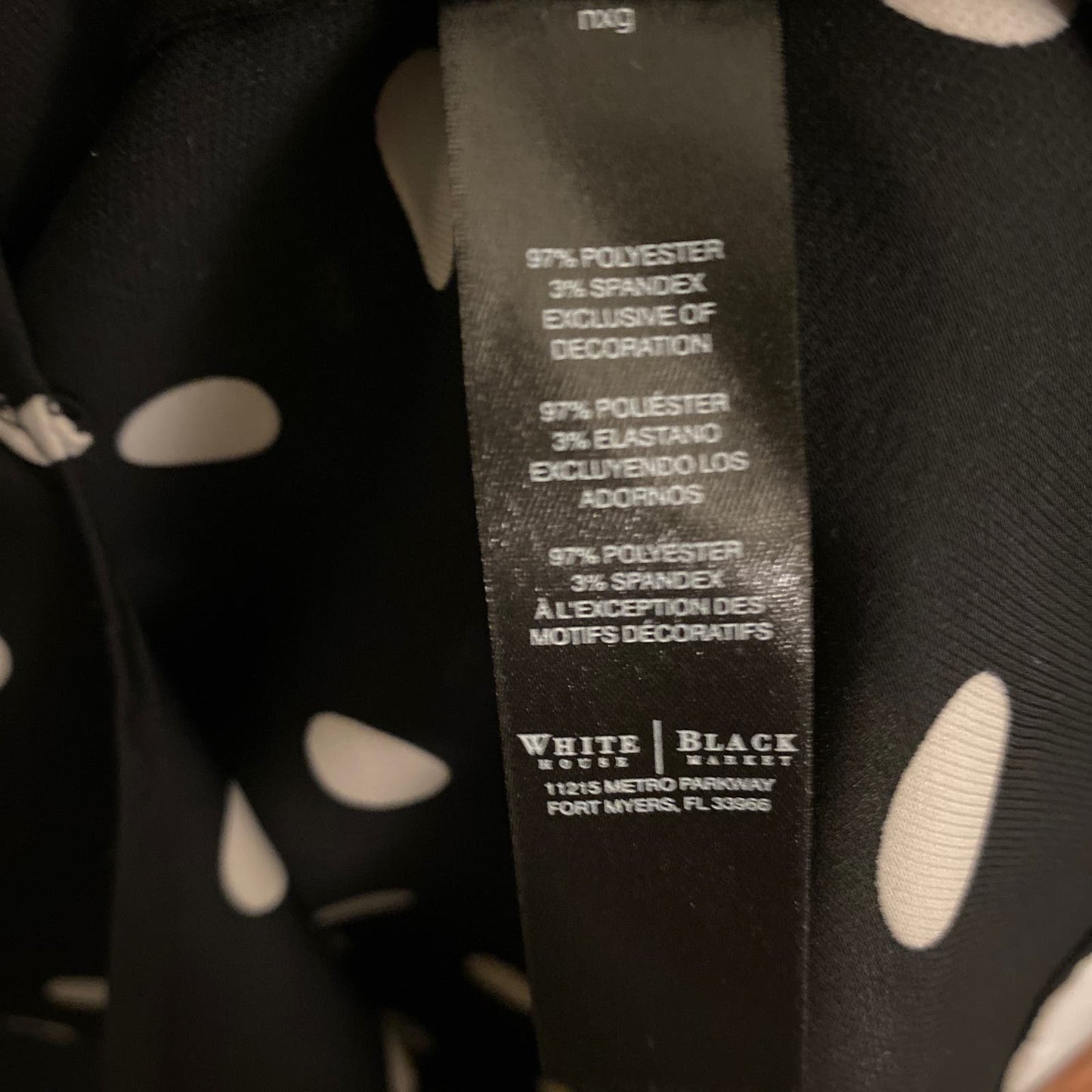 White House Black market sz 8 polkadot faux wrap long sleeve blouse