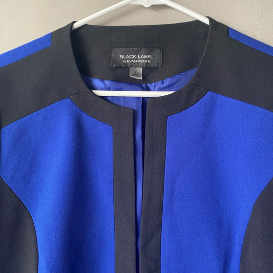 Evan Picone Black Label sz 6 blue black block color blazer