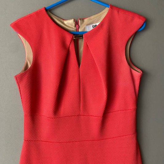 DR Collection sz 4 coral pink sleeveless work career sheath dress
