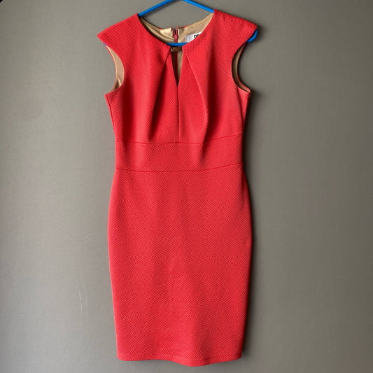 DR Collection sz 4 coral pink sleeveless work career sheath dress