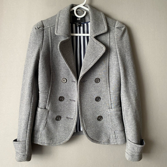 H&M sz 4 gray cotton work career blazer