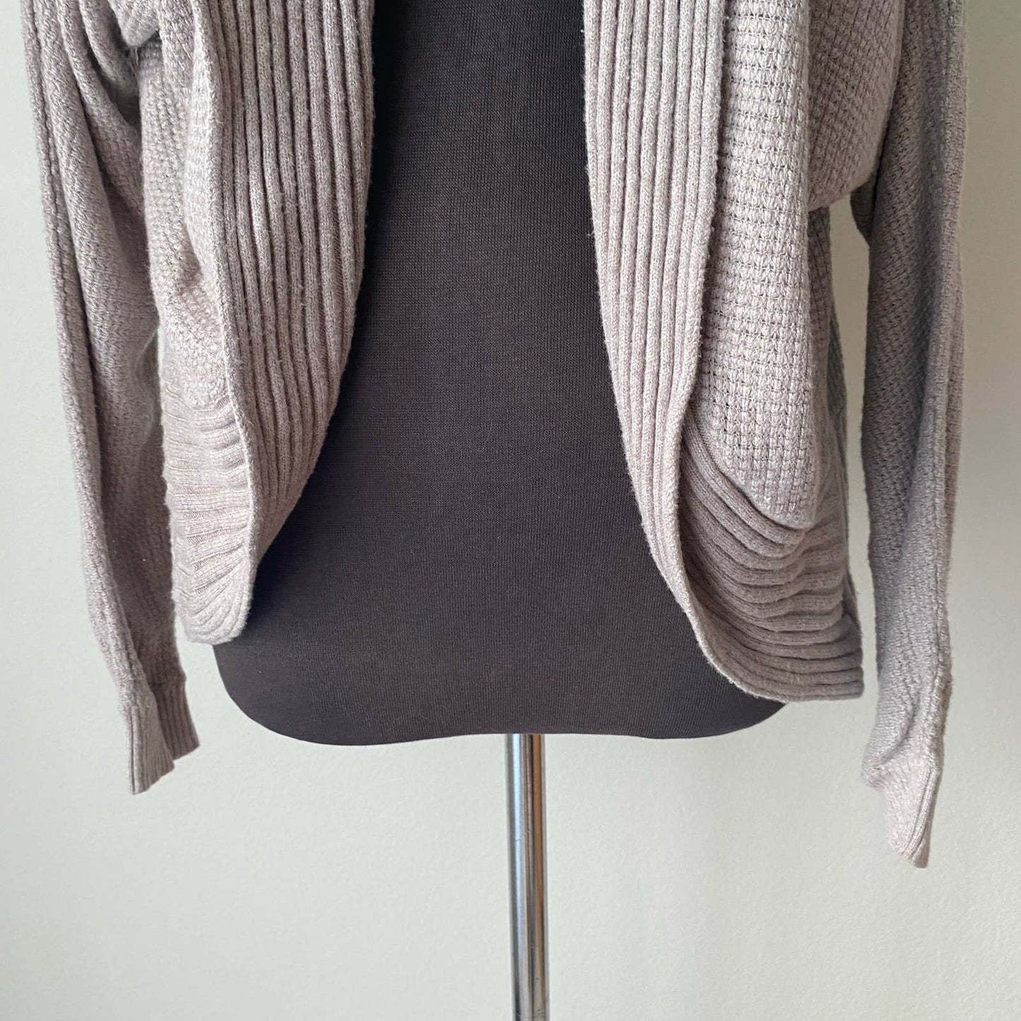 Express sz S waffle knit hooded open cotton cardigan