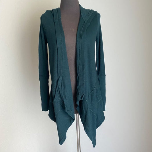 Anthropologie Splendid sz XS green cotton cloak cover up open cardigan NWT