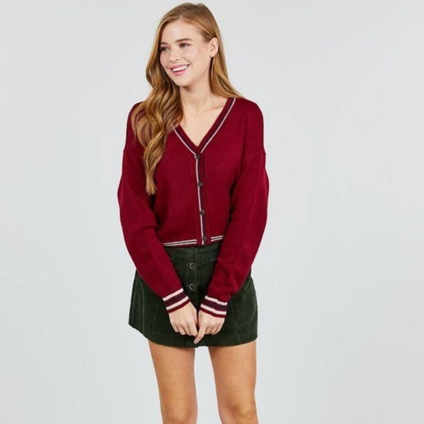 College Varsity cropped sweater NWT