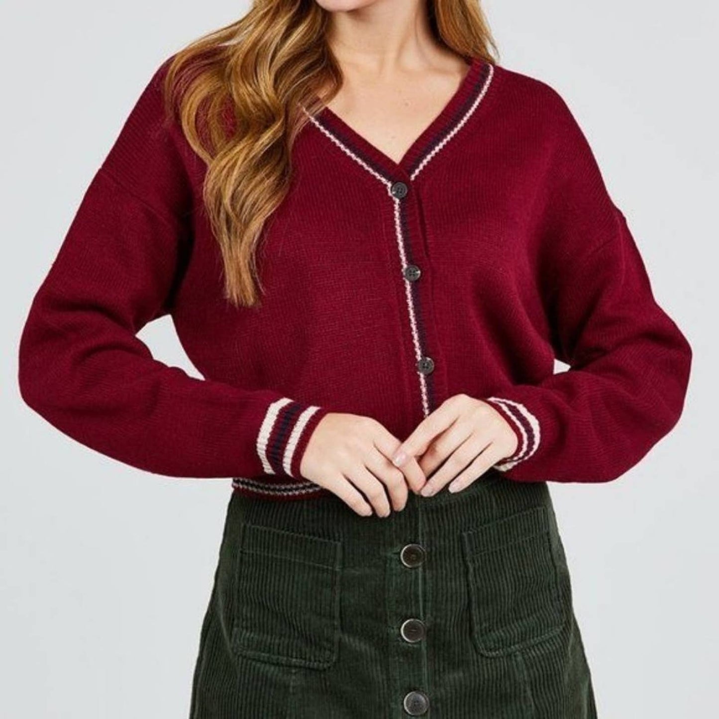 College Varsity cropped sweater NWT