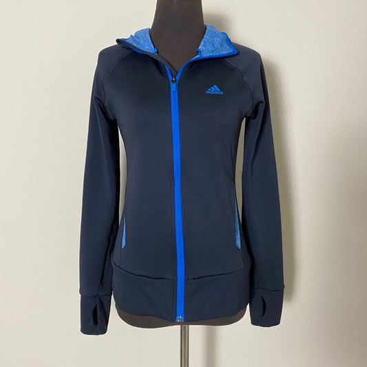 Adidas sz S  blue athleisure zip fitness hoodie jacket
