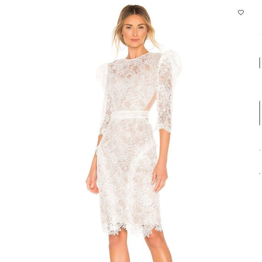 Bronx and Banco REVOLVE sz 10 white lace luxury designer dress NWT
