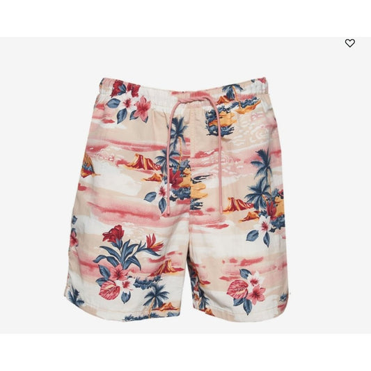 Foot Locker sz L Hawaiian beach boho drawstring shorts NWT