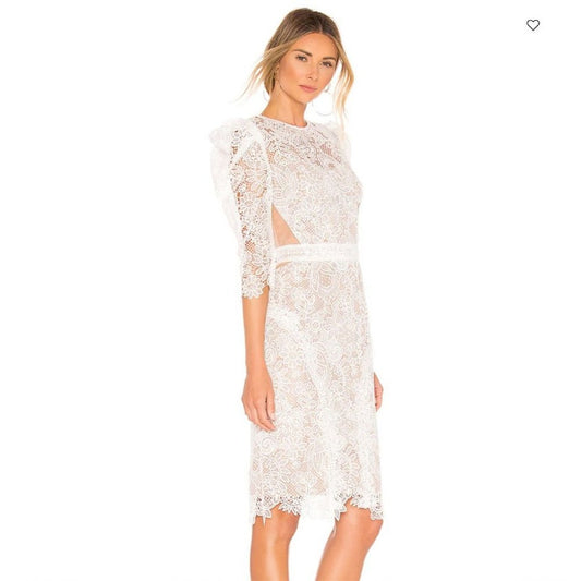 Bronx and Banco REVOLVE sz 10 white lace luxury designer dress NWT